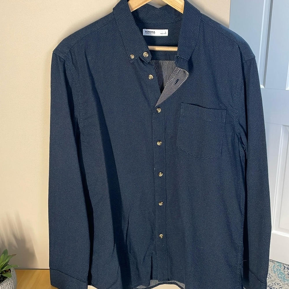 Sonoma blue button down shirt NWOT